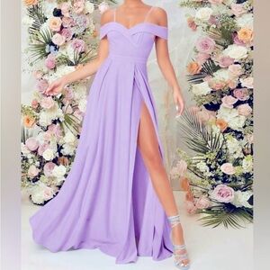 Lilac off shoulder dress